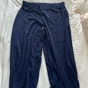 Navy blue wide leg work pants